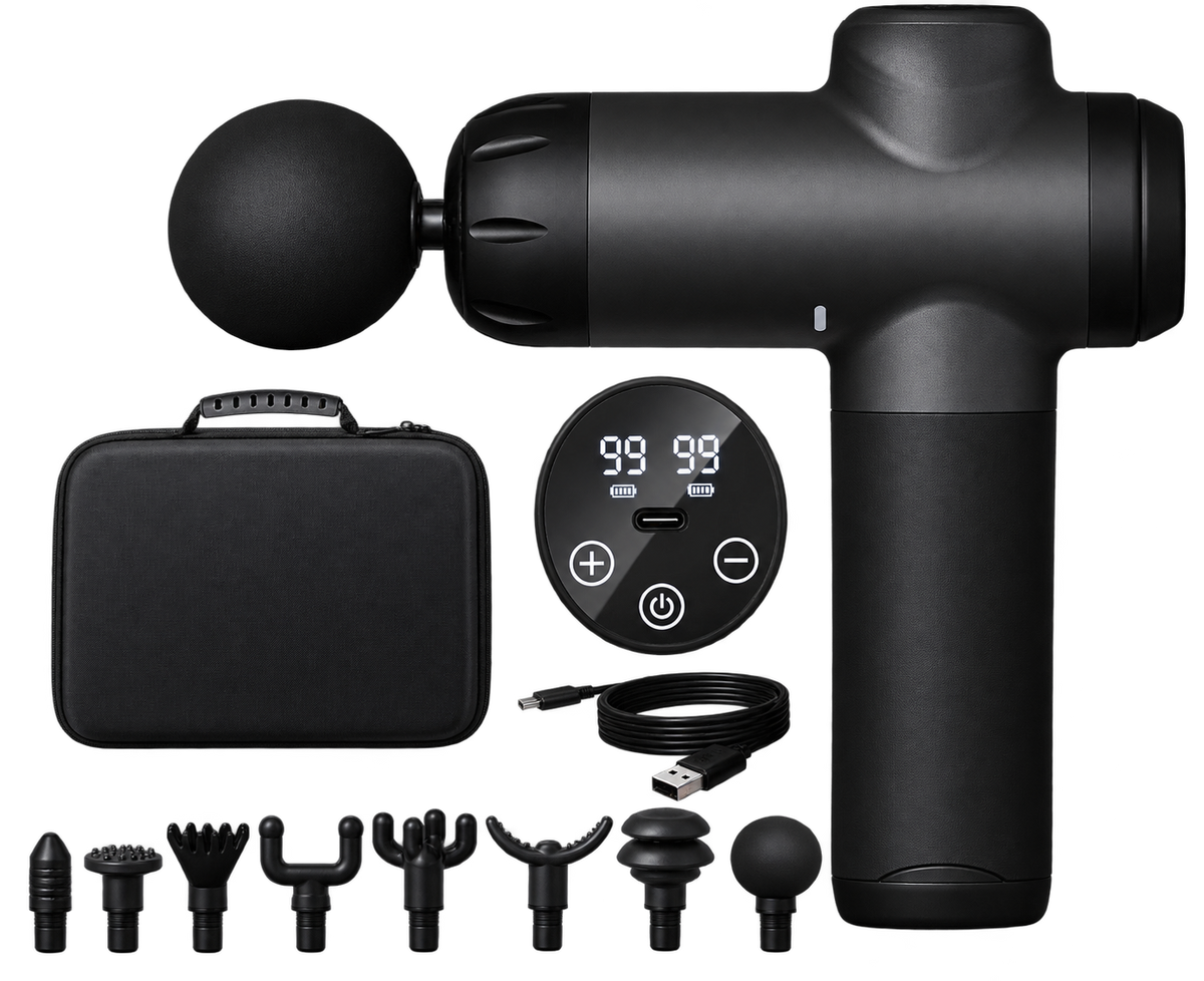 Pistolet de massage Athlettica Pro détouré, vue de profil