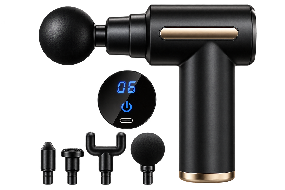 Pistolet de massage Athlettica Mini, vue de profil rapprochée